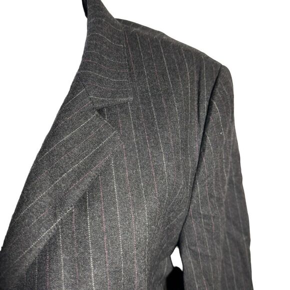 LAFAYETTE 148 New York Size 10 Gray pinstripe blazer jacket womens Wool NWT - Picture 7 of 11
